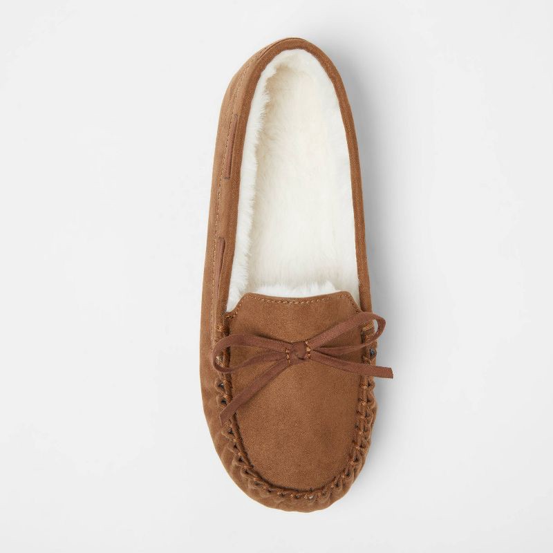 slide 3 of 4, Kids' Cadi Moccasin Slipper - Cat & Jack™ Brown 5, 1 ct