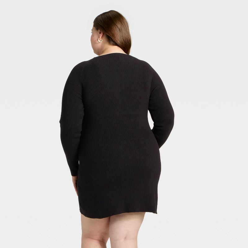 slide 2 of 3, Women's Long Sleeve Mini A-Line Dress - Universal Thread™ Black XXL, 1 ct