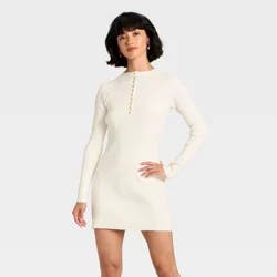 Women's Long Sleeve Mini A-Line Dress - Universal Thread™ Cream M