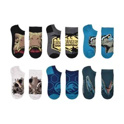 Boys' Disney Jurassic No Show Socks - Black M/L