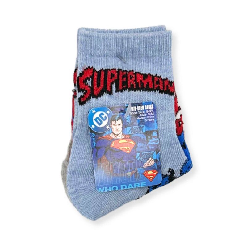 slide 3 of 4, Boys' Warner Bros. Crew Superman Socks - Light Blue Denim S/M, 1 ct