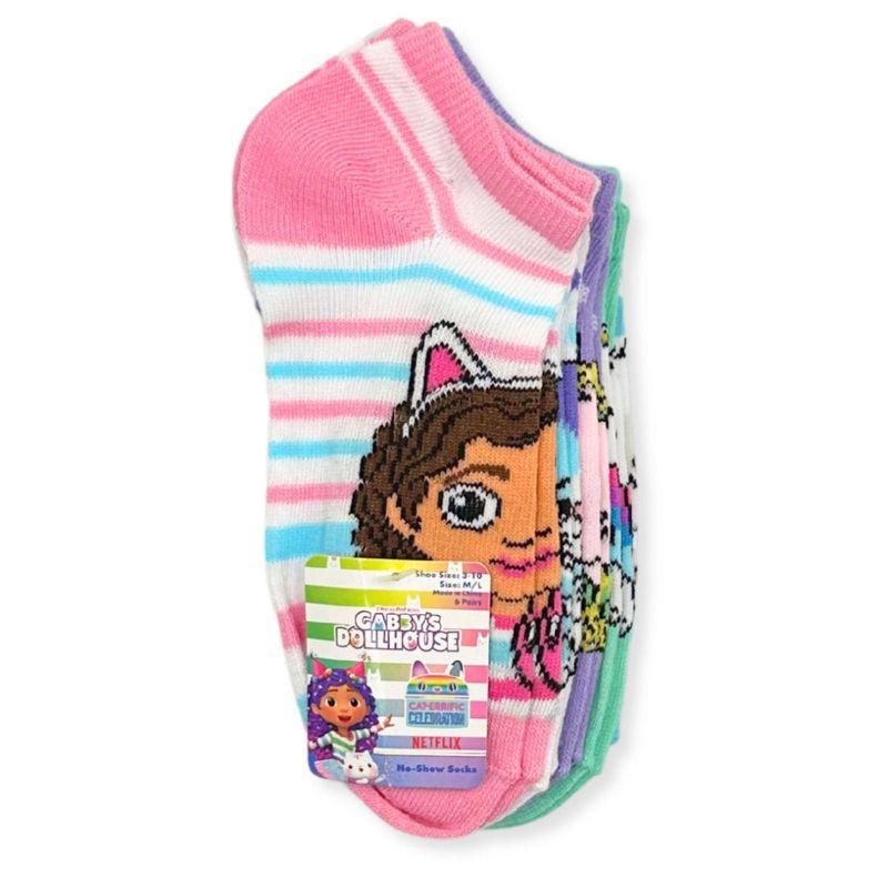 slide 2 of 3, Gabby's Dollhouse Girls' Gabbey's Dollhouse No Show Socks - Light Pink M/L, 1 ct