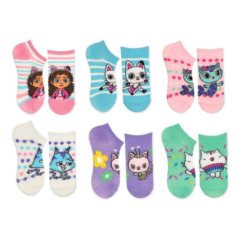 slide 1 of 3, Gabby's Dollhouse Girls' Gabbey's Dollhouse No Show Socks - Light Pink M/L, 1 ct