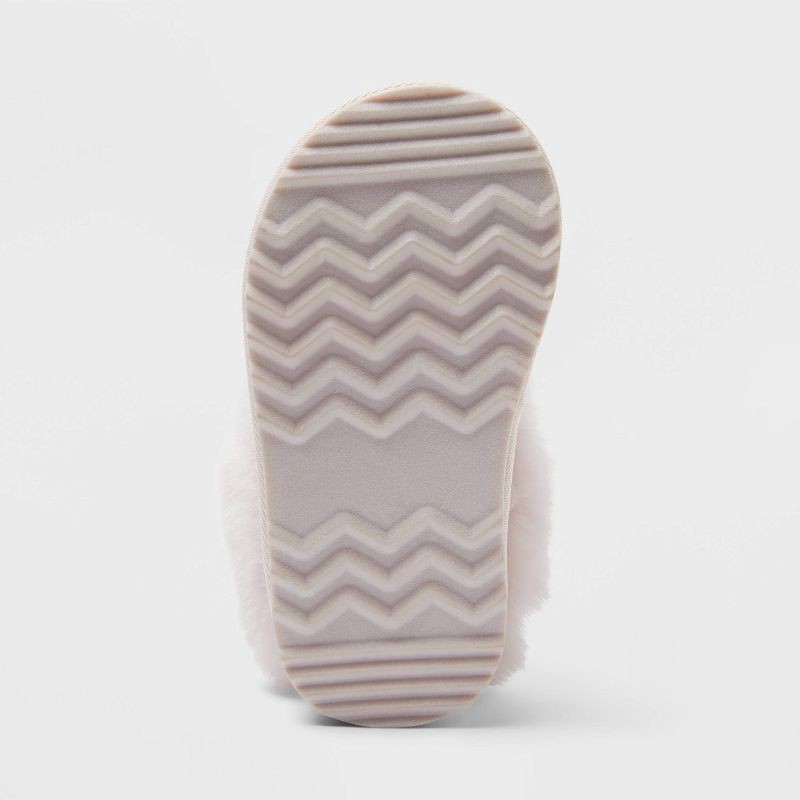 slide 4 of 4, Toddler Piper Faux Fur Cuff Scuff Slippers - Cat & Jack™ Pink Stars 9, 1 ct