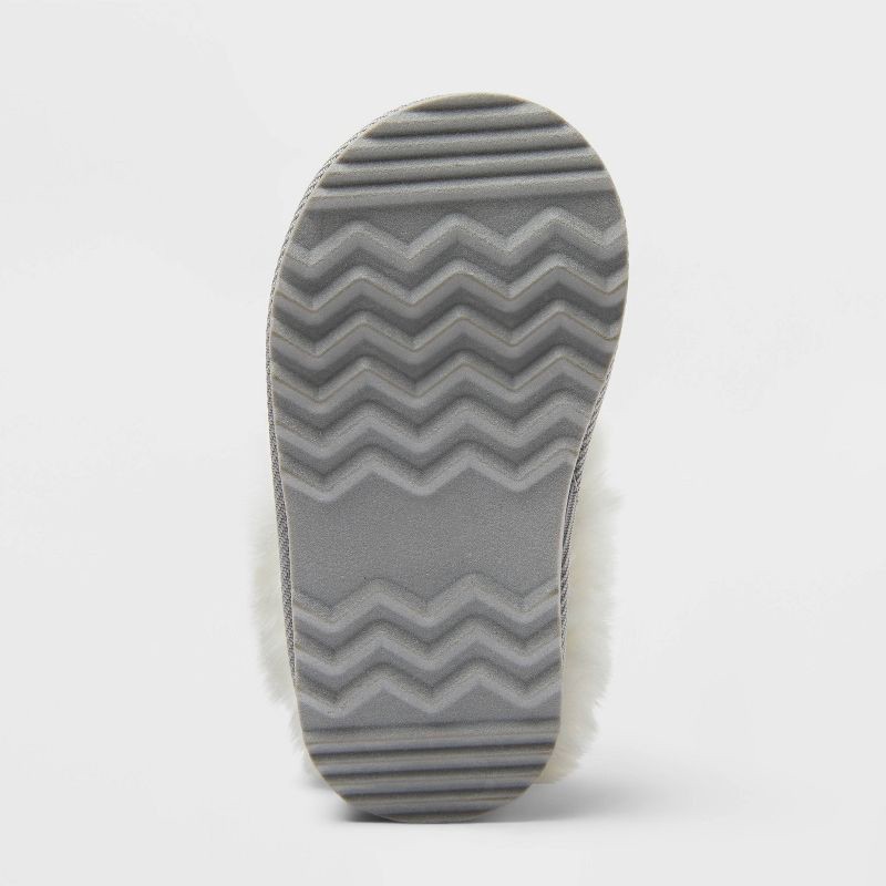 slide 4 of 4, Toddler Piper Faux Fur Cuff Scuff Slippers - Cat & Jack™ Silver 9, 1 ct