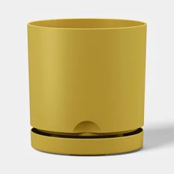 Recycled Resin Indoor Outdoor Planter Mustard Yellow 8" - Room Essentials™