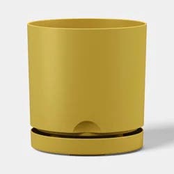 Recycled Resin Indoor Outdoor Planter Mustard Yellow 8" - Room Essentials™