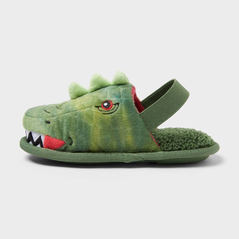 slide 2 of 4, Toddler Dino Scuff Slipper - Cat & Jack™ Green 9T-10T, 1 ct