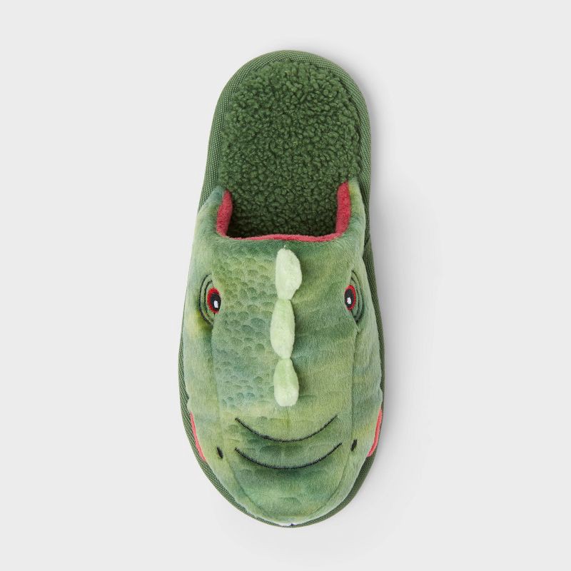 slide 3 of 4, Kids' Dino Scuff Slipper - Cat & Jack™ Green 13-1, 1 ct