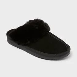 Women's Sylvia Genuine Suede Scuff Slippers - Auden™ Dark Black 8