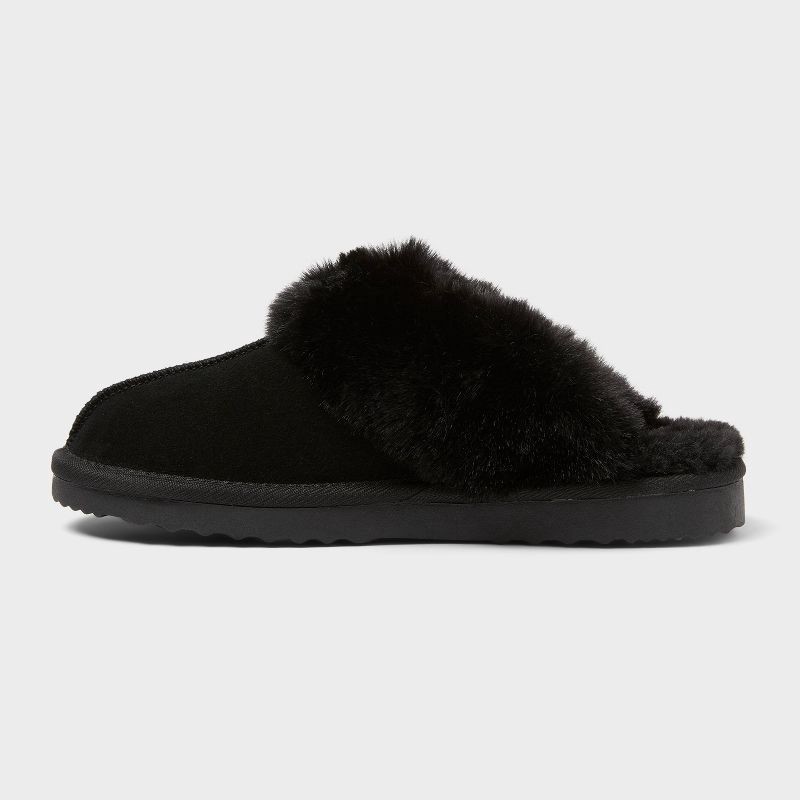 slide 2 of 4, Women's Sylvia Genuine Suede Scuff Slippers - Auden™ Dark Black 9, 1 ct