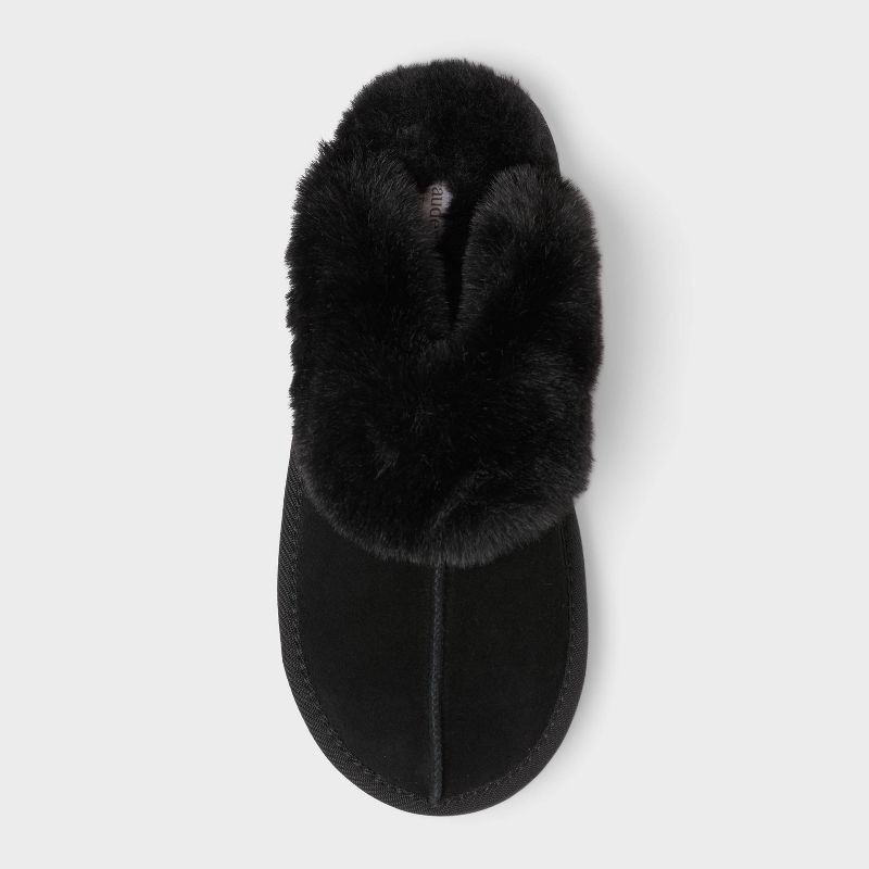 slide 3 of 4, Women's Sylvia Genuine Suede Scuff Slippers - Auden™ Dark Black 9, 1 ct