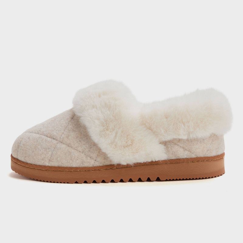 slide 2 of 5, dluxe by dearfoams Women's June Loafer Slippers - Oatmeal M, 1 ct