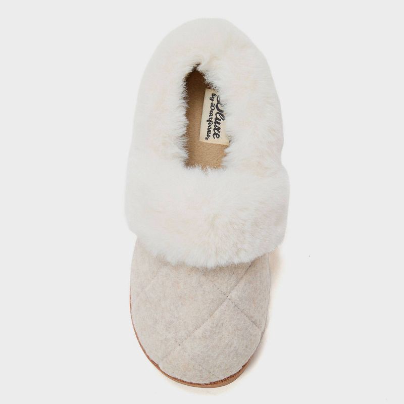 slide 3 of 5, dluxe by dearfoams Women's June Loafer Slippers - Oatmeal M, 1 ct