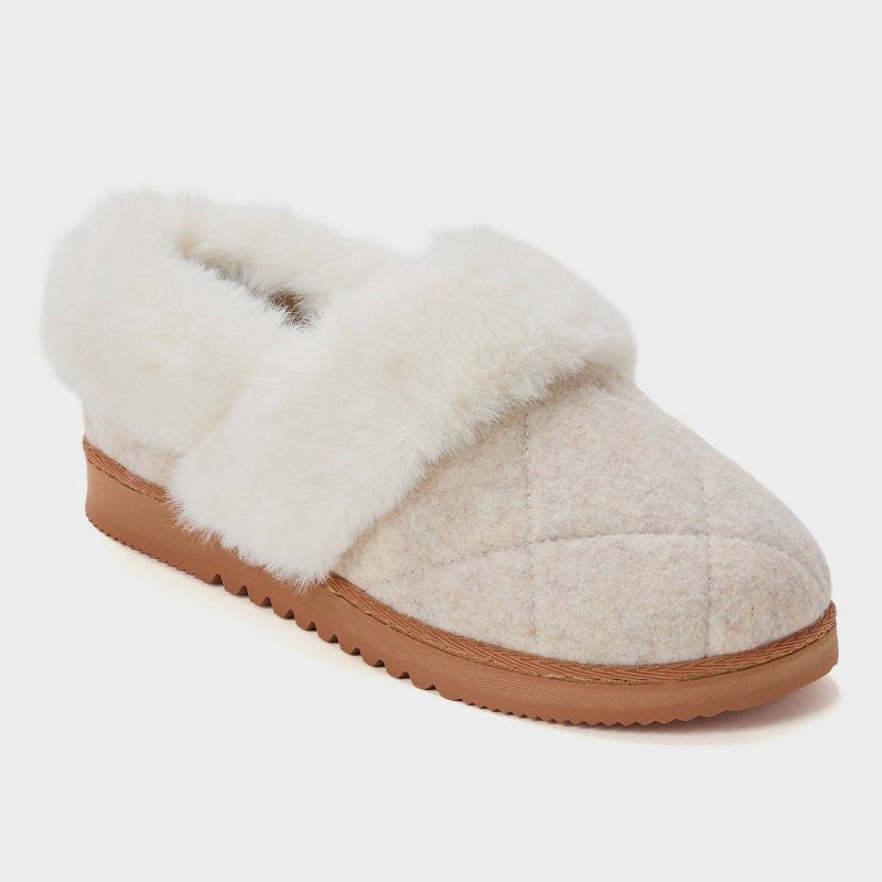 slide 1 of 5, dluxe by dearfoams Women's June Loafer Slippers - Oatmeal XL, 1 ct