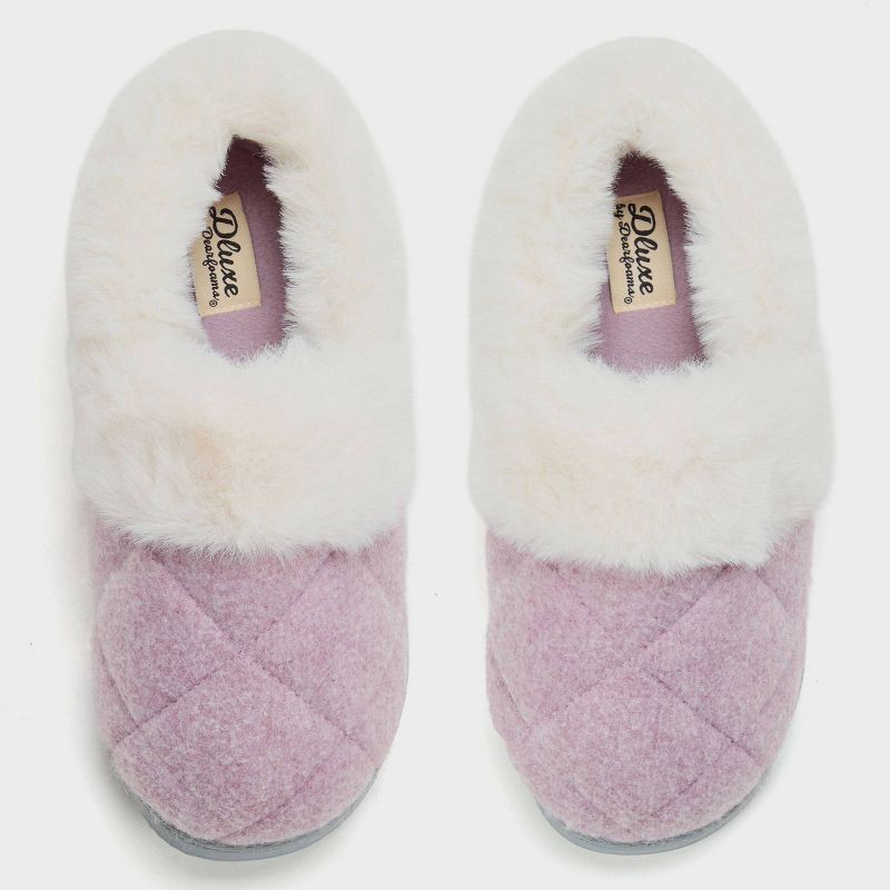 slide 5 of 6, dluxe by dearfoams Women's June Loafer Slippers - Lavender M, 1 ct