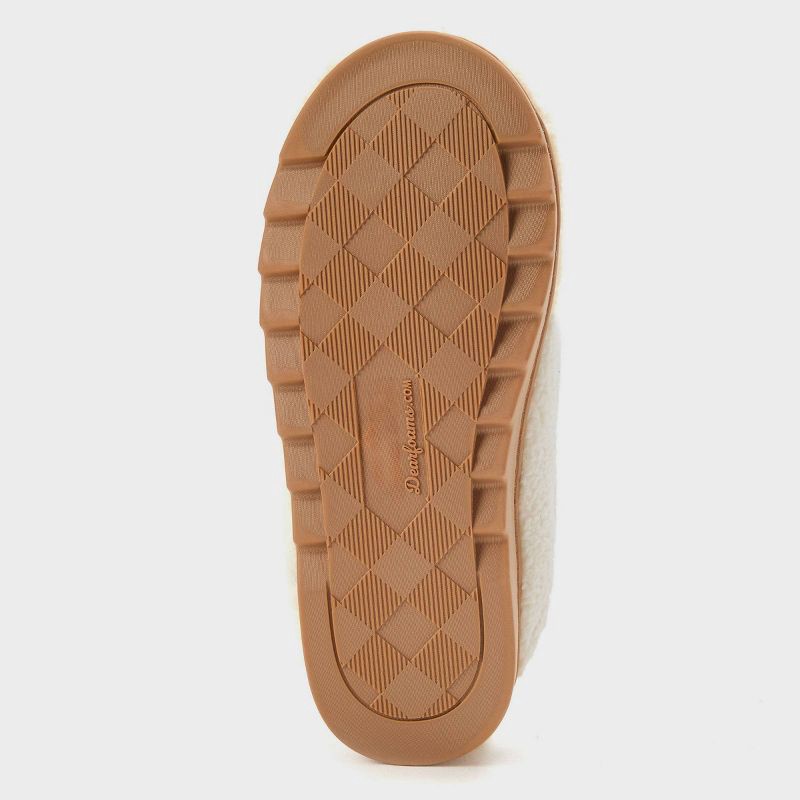 slide 4 of 6, dluxe by dearfoams Women's Saffron Teddy Scuff Slippers - Cream M, 1 ct