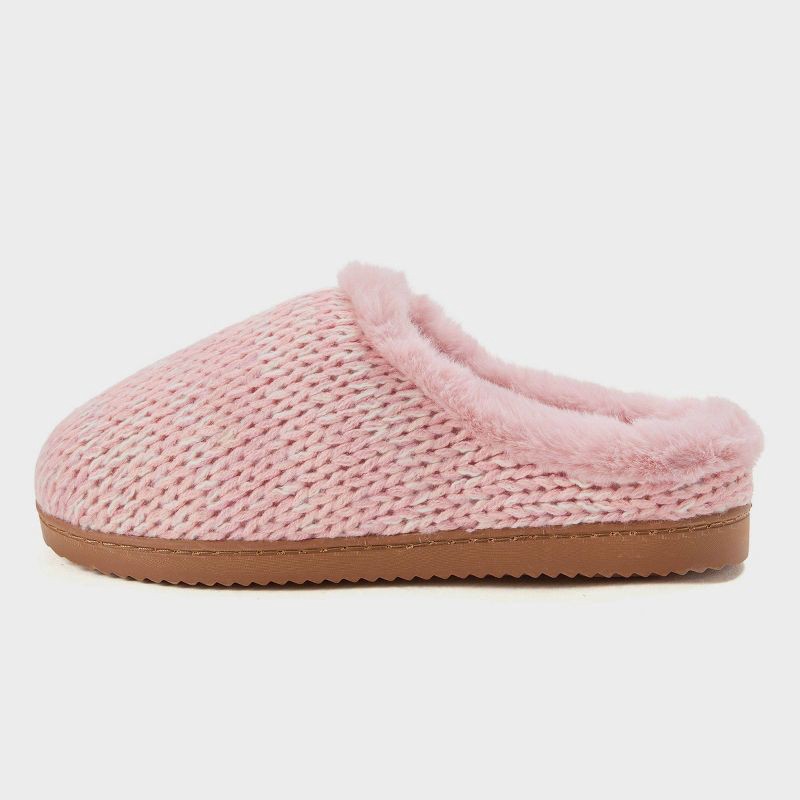 slide 2 of 5, dluxe by dearfoams Women's Pearl Knit Slippers - Pink L, 1 ct