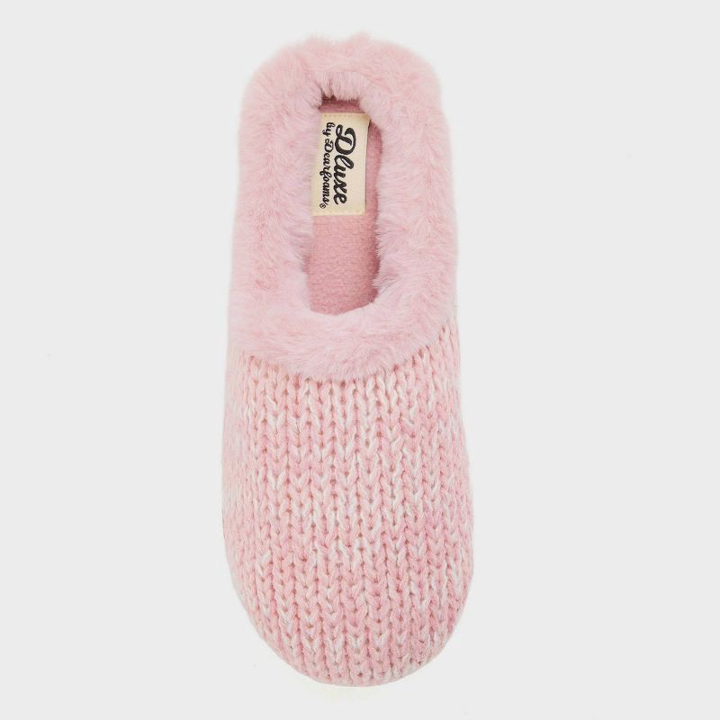 slide 3 of 5, dluxe by dearfoams Women's Pearl Knit Slippers - Pink XL, 1 ct