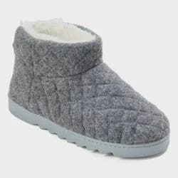 dluxe by dearfoams Women's Bella Quilted Bootie Slippers - Gray M