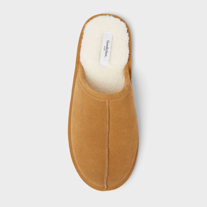 slide 3 of 4, Men's Alex Genuine Suede Scuff Slippers - Goodfellow & Co™ Chestnut M, 1 ct