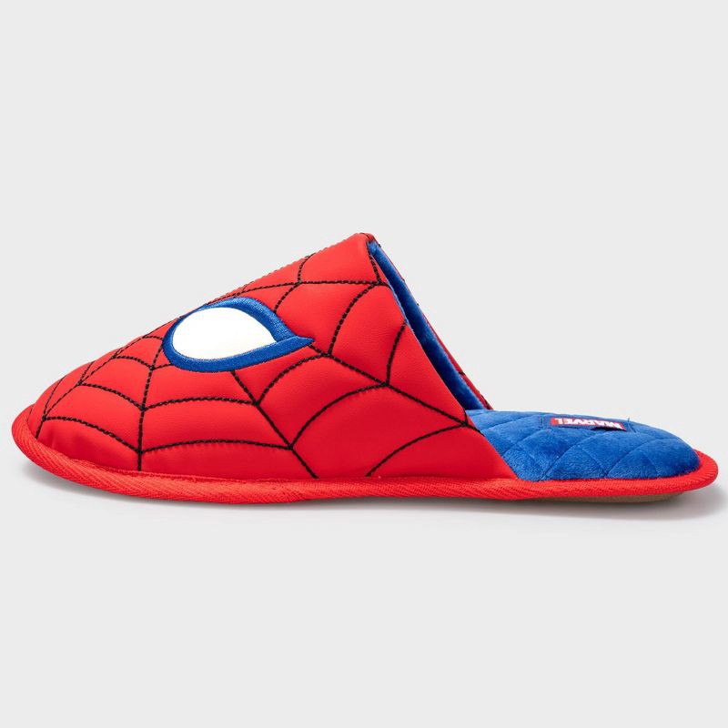 slide 2 of 4, Men's Spider-Man Scuff Slipper - Red M, 1 ct