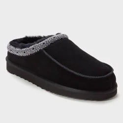 dluxe by dearfoams Men's Lith Shearling Clog Slide Slippers - Taping Black 9
