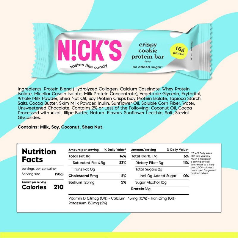 slide 6 of 6, Nick's Crispy Cookie Protein Bars - 4ct, 4 ct