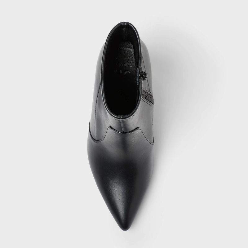 slide 3 of 3, Women's Sienna Low Shaft Heeled Boots with Memory Foam Insole - A New Day™ Black 10, 1 ct
