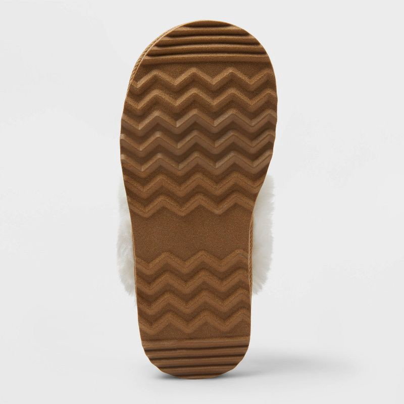 slide 4 of 4, Kids' Inez Scuff Slipper - Cat & Jack™ Brown 3, 1 ct