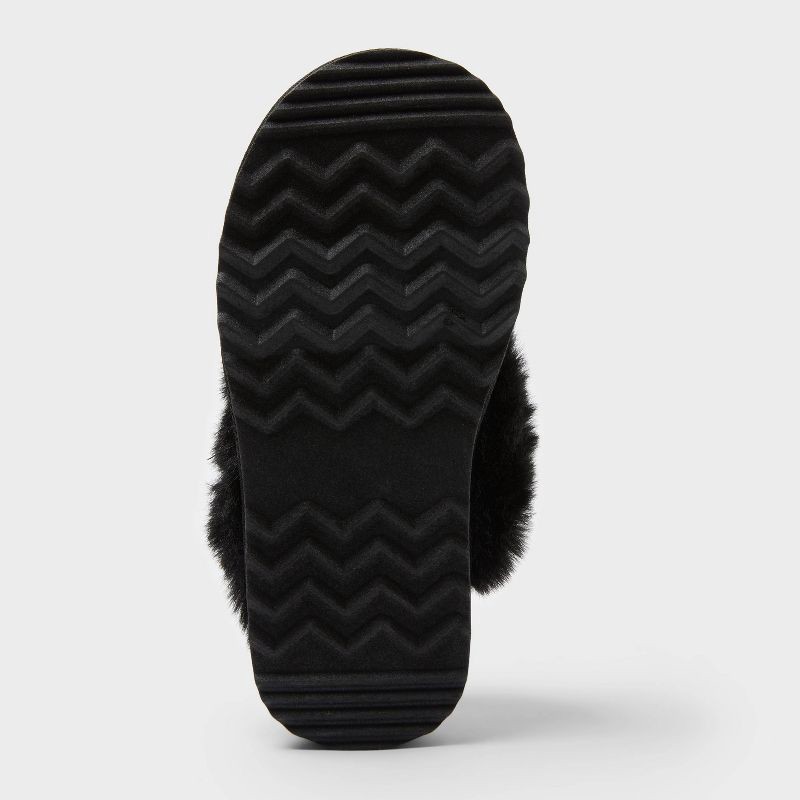 slide 4 of 4, Kids' Inez Scuff Slipper - Cat & Jack™ Black 2, 1 ct
