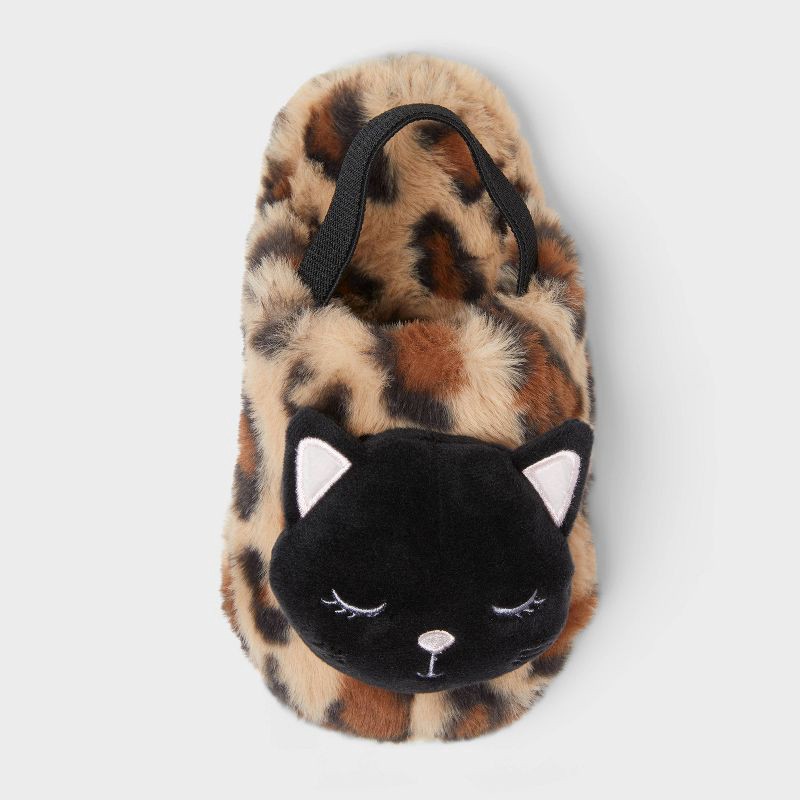slide 3 of 4, Toddler Leopard Cat Scuff - Cat & Jack™ Brown 7T-8T, 1 ct
