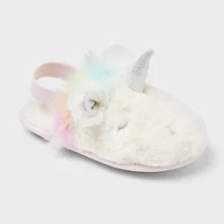 Toddler Unicorn Scuff - Cat & Jack™ Ivory 5T-6T