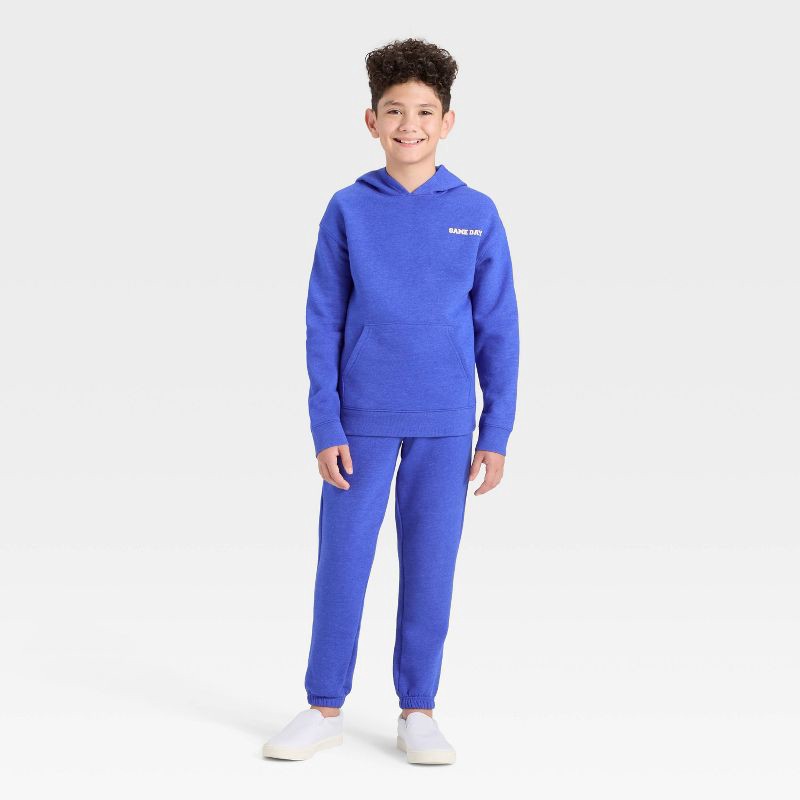 slide 3 of 4, Boys' Fleece Hoodie Sweatshirt - Cat & Jack™ Blue XS, 1 ct