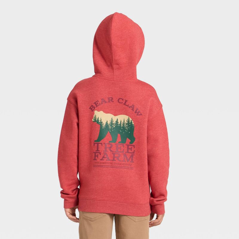 slide 4 of 4, Boys' Fleece Hoodie Sweatshirt - Cat & Jack™ Light Red L, 1 ct