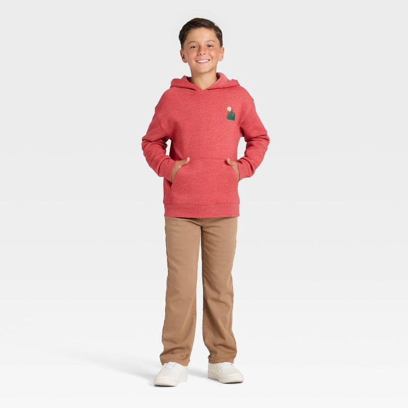 slide 3 of 4, Boys' Fleece Hoodie Sweatshirt - Cat & Jack™ Light Red L, 1 ct