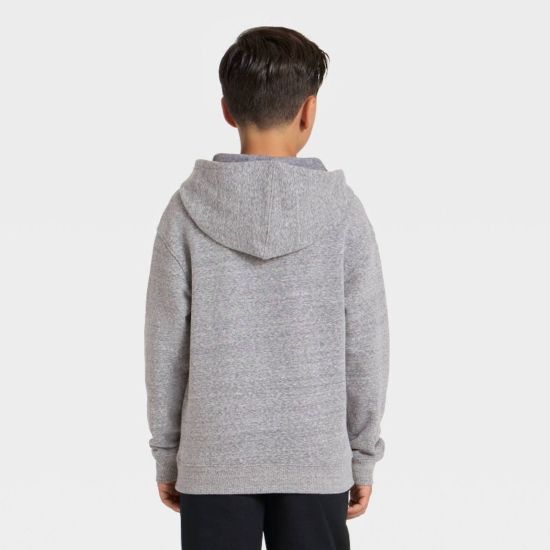 slide 2 of 3, Boys' Fleece Hoodie Sweatshirt - Cat & Jack™ Charcoal Gray M, 1 ct