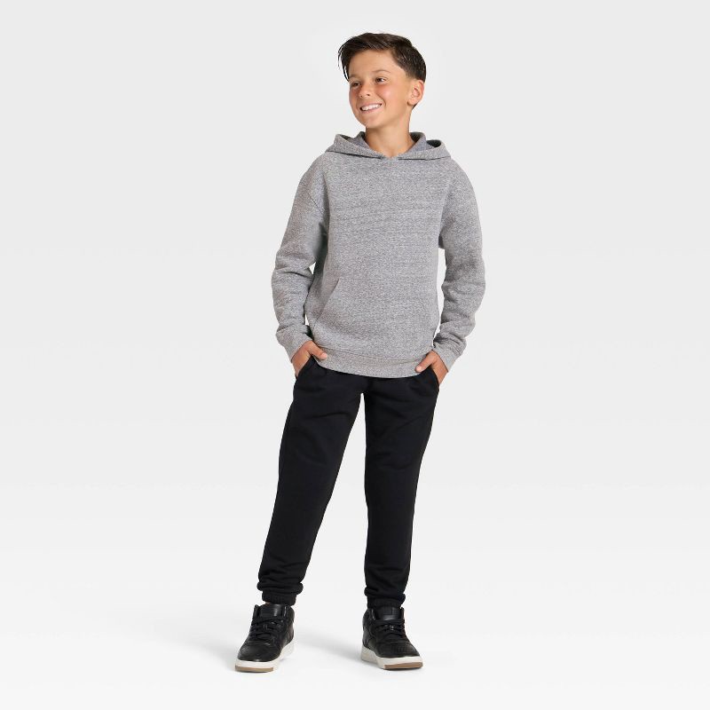 slide 3 of 3, Boys' Fleece Hoodie Sweatshirt - Cat & Jack™ Charcoal Gray M, 1 ct