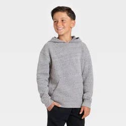 Boys' Fleece Hoodie Sweatshirt - Cat & Jack™ Charcoal Gray L