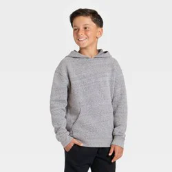 Boys' Fleece Hoodie Sweatshirt - Cat & Jack™ Charcoal Gray XL