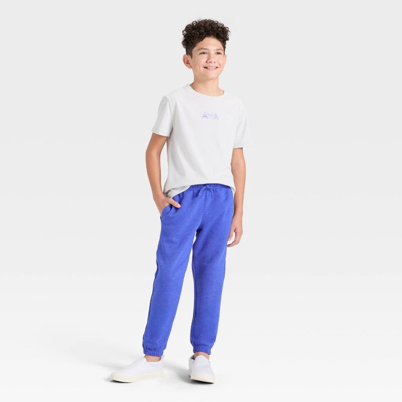 slide 3 of 3, Boys' Pull-On Fleece Sweatpants - Cat & Jack™ Blue S, 1 ct