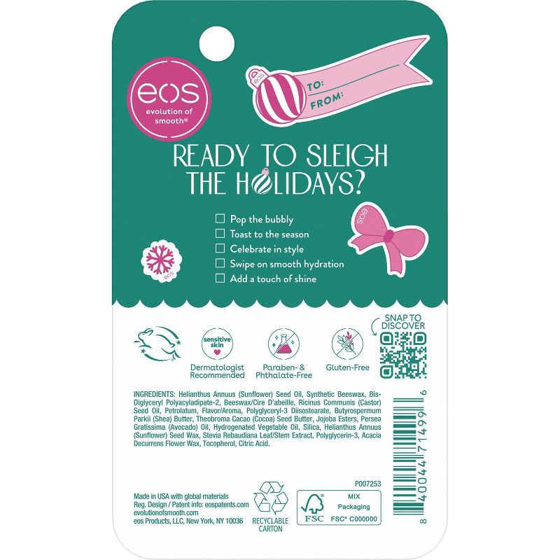 slide 2 of 6, eos Holiday Super Balm - Pink Champagne - 0.35 fl oz, 0.35 fl oz