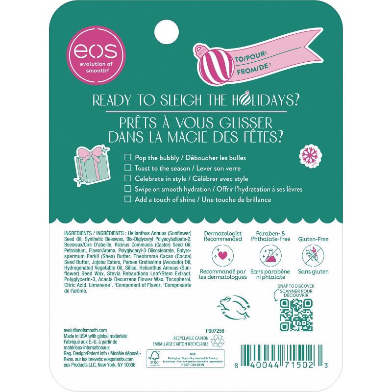 slide 2 of 6, eos Holiday Super Balm - Candy Cane Swirl & Pink Champagne - 0.7 fl oz/2pk, 0.7 fl oz, 2 ct