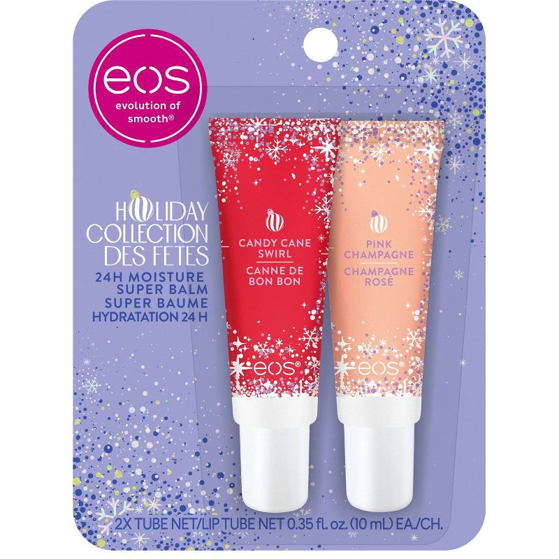 slide 1 of 6, eos Holiday Super Balm - Candy Cane Swirl & Pink Champagne - 0.7 fl oz/2pk, 0.7 fl oz, 2 ct