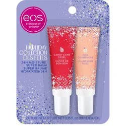 eos Holiday Super Balm - Candy Cane Swirl & Pink Champagne - 0.7 fl oz/2pk
