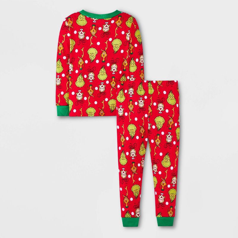 slide 2 of 4, The Grinch Toddler 4pc Grinch Long Sleeve Cotton Christmas Pajama Set - Red/Green 5T, 4 ct