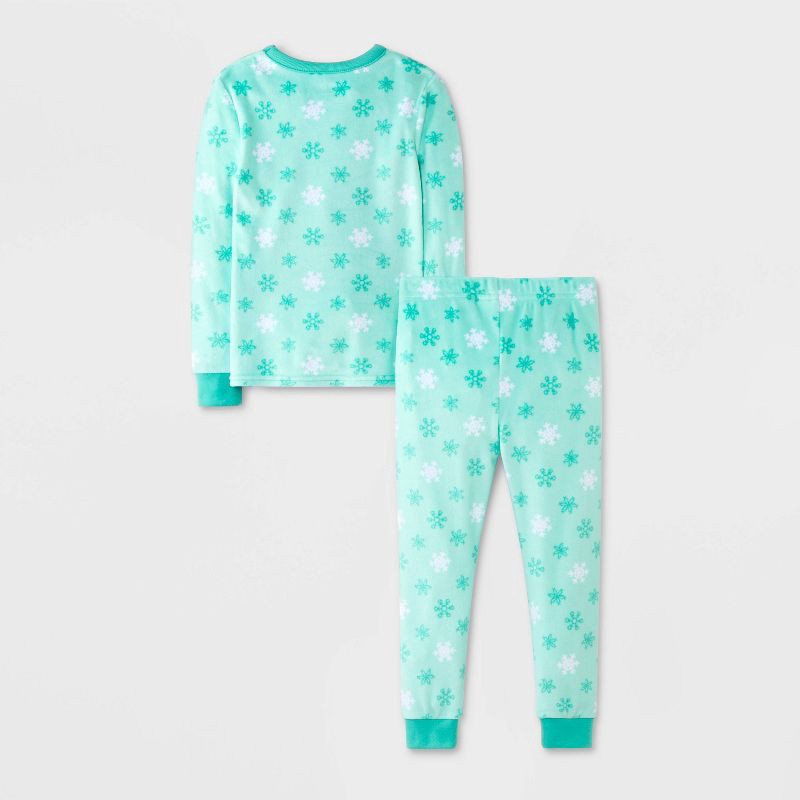 slide 2 of 4, Peanuts Toddler 2pc Snoopy Snuggly Soft Pajama Set with Socks - Aqua Blue 5T, 2 ct