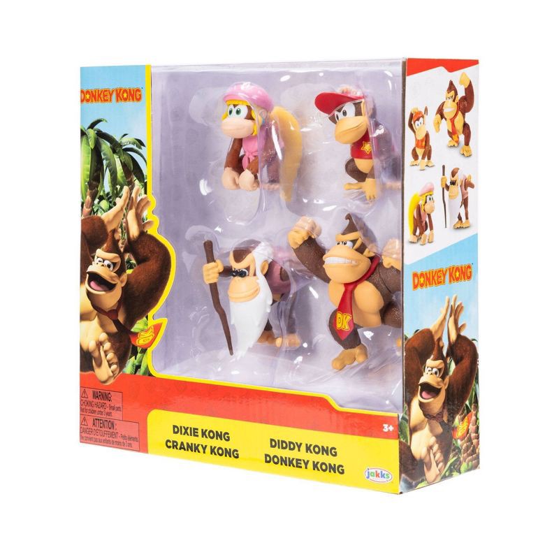 slide 3 of 4, Nintendo Donkey Kong 2.5'' Action Figure - 4pk, 4 ct