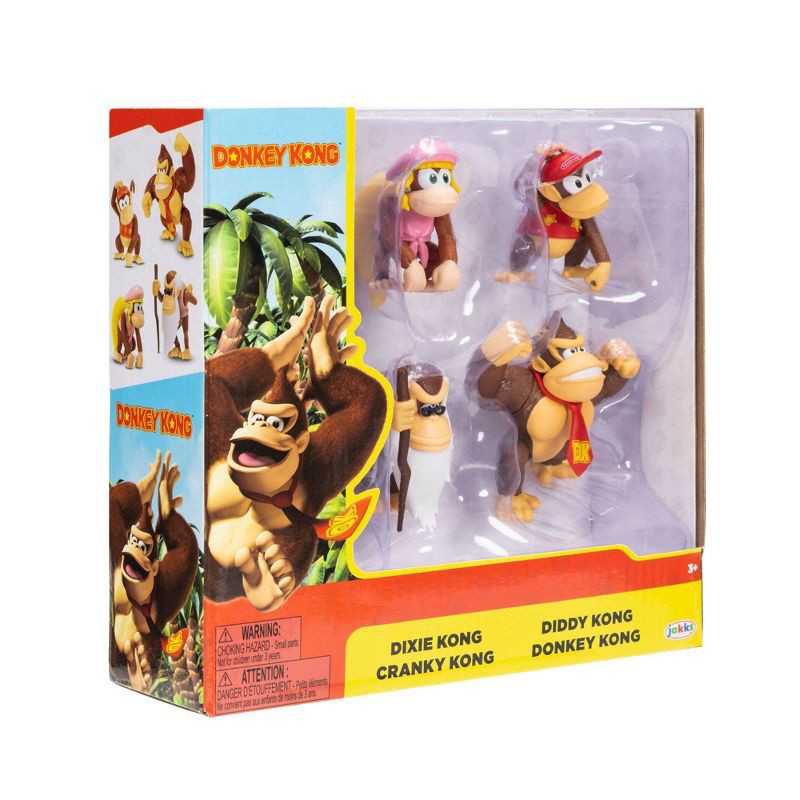 slide 4 of 4, Nintendo Donkey Kong 2.5'' Action Figure - 4pk, 4 ct