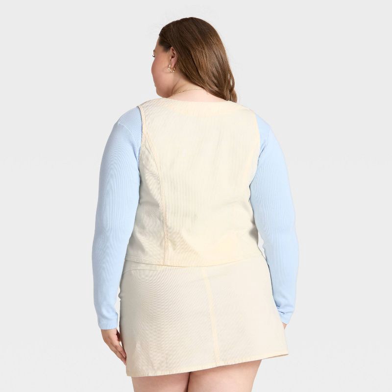 slide 2 of 3, Women's Corduroy Vest - Universal Thread™ Cream XXL, 1 ct
